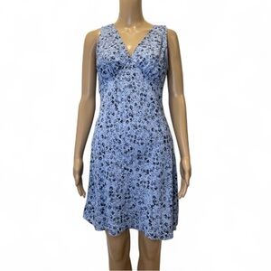 Madewell Blue Floral Sleeveless Raw Hem Mini Dress size 0